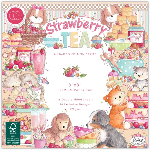 Craft Consortium Strawberry Tea 8x8" Paper Pad