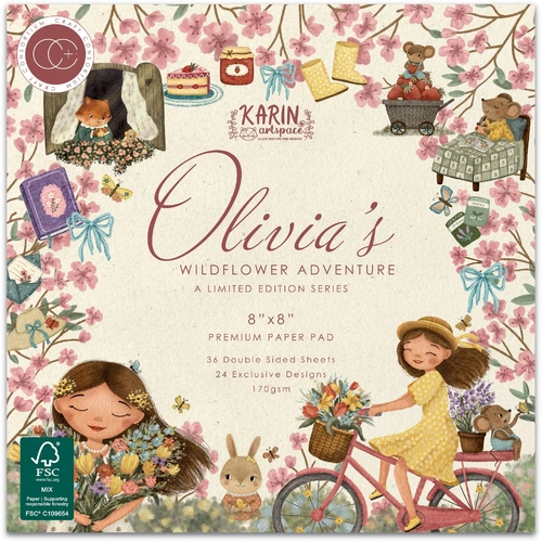 Craft Consortium Olivia's Wildflower Adventures 8x8" Paper Pad