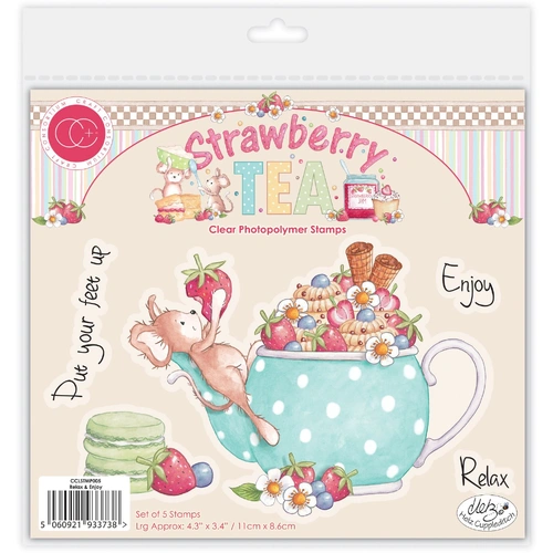 Craft Consortium Relax & Enjoy Stamp from the Strawberry Tea Collection