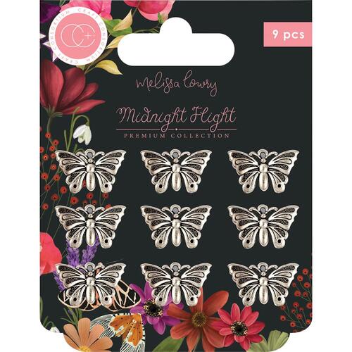 Craft Consortium Silver Moth Metal Charms