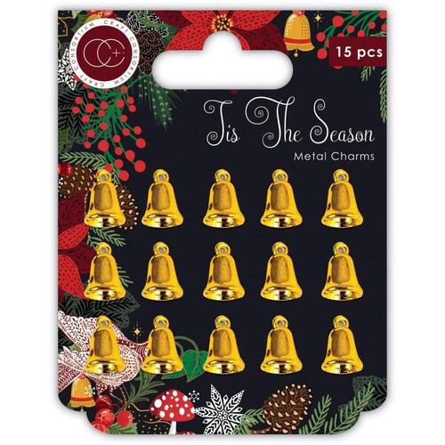 Craft Consortium Tis the Season Gold Bells Metal Charms