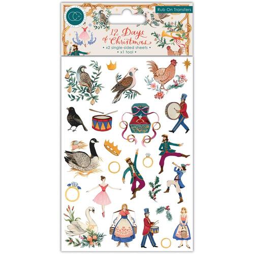 Craft Consortium 12 Days of Christmas Rub-Ons Transfers