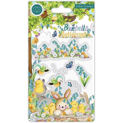 Craft Consortium Bluebells and Buttercups Chicks Stamp