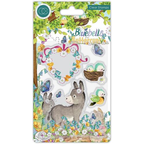 Craft Consortium Bluebells and Buttercups Donkey Stamp