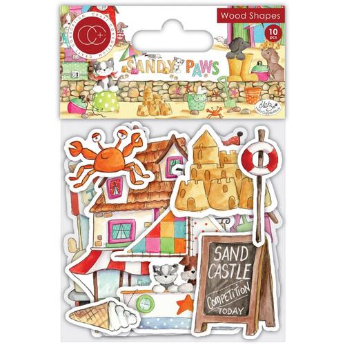 Craft Consortium Sandy Paws Laser Cut Wooden Shapes