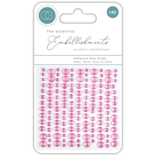 Craft Consortium Pink The Essential Adhesive Dew Drops Embellishments
