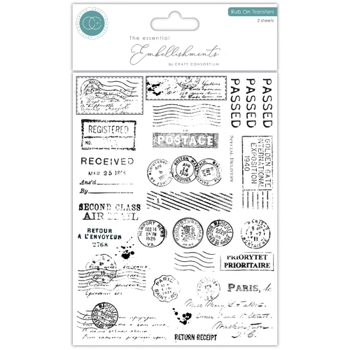 Craft Consortium The Collector - Postage Rub-on Transfers
