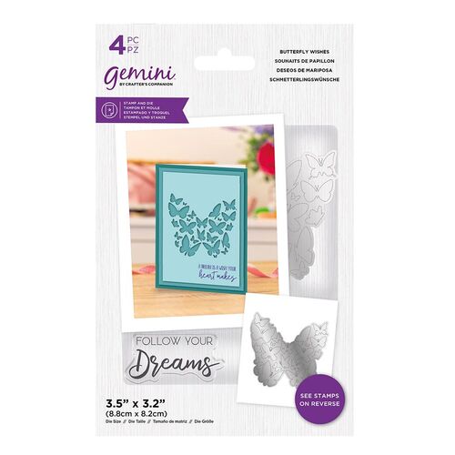 Gemini Butterfly Wishes Stamp & Die Set