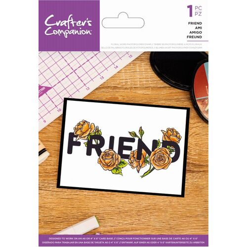 Crafters Companion Friend Floral Word Stamp