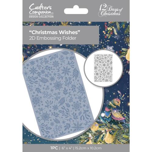 Crafters Companion Christmas Wishes 2D Embossing Folder