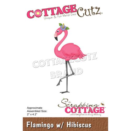 Cottage Cutz Die Flamingo with Hibiscus