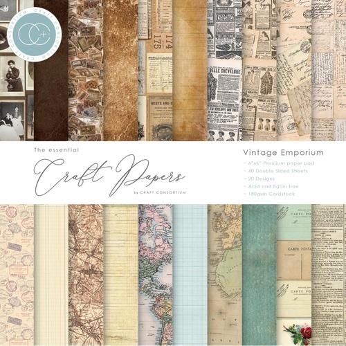 Craft Consortium Vintage Emporium 6" : The Essential Craft Papers Pad
