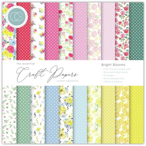 Craft Consortium Bright Blooms 6" : The Essential Craft Papers Pad