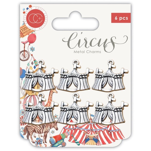 Craft Consortium Circus Metal Charms Big Top 6pc