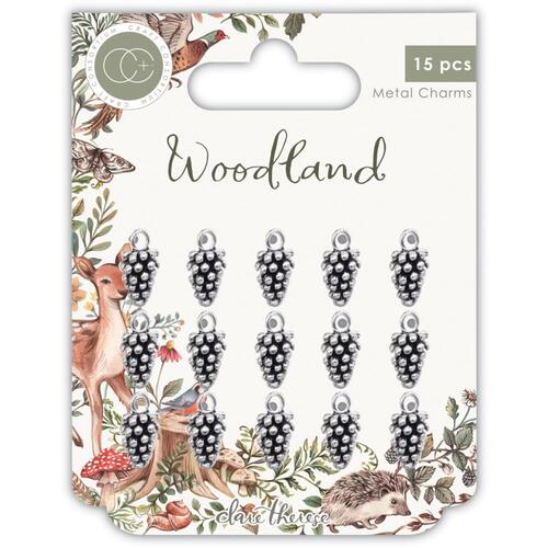 Craft Consortium Woodland Silver Pine Comb Metal Charms