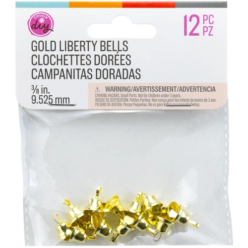Cousin DIY Liberty Bells - Gold 9.5mm 12pc