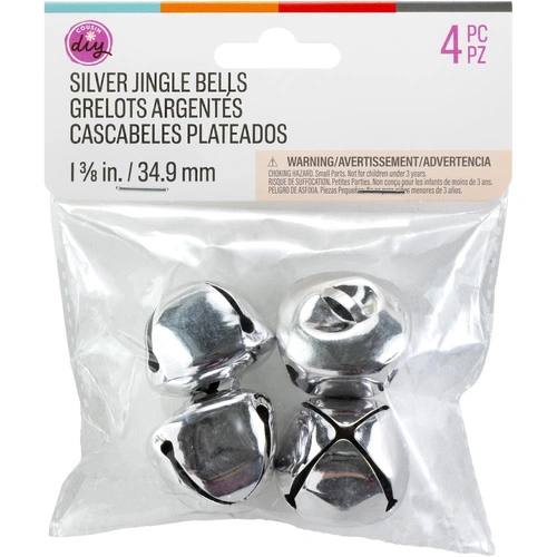 Cousin DIY Jingle Bells - Silver 34.9mm 4pc