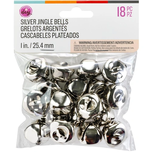 Cousin DIY Jingle Bells - Silver 25.4mm 18pc