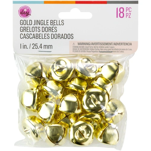 Cousin DIY Jingle Bells - Gold 25.4mm 18pc