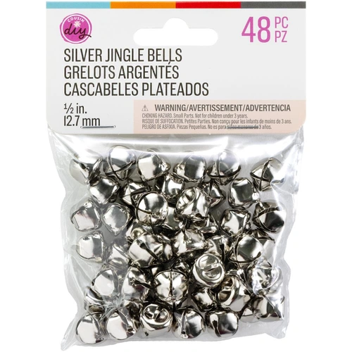 Cousin DIY Jingle Bells - Silver 12.7mm 48pc
