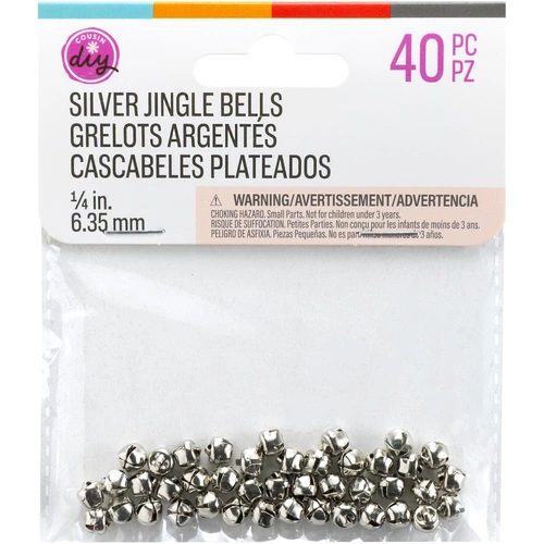 Cousin DIY Jingle Bells - Silver 6.35mm 40pc