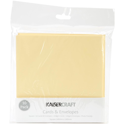 Kaisercraft 5.5x5.5" Square Cards with Envelopes Cream 10pk