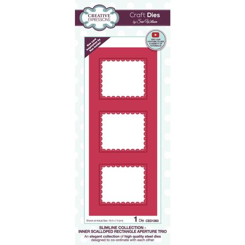 Sue Wilson Inner Scalloped Rectangle Aperture Trio Die