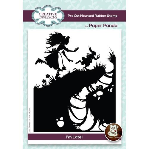 Paper Panda I'm Late Rubber Stamp