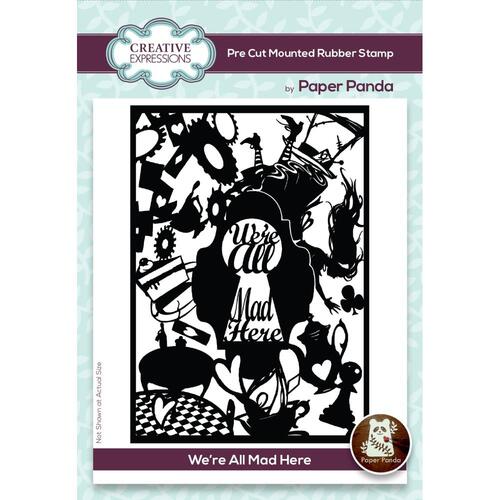Paper Panda We're All Mad Here Rubber Stamp