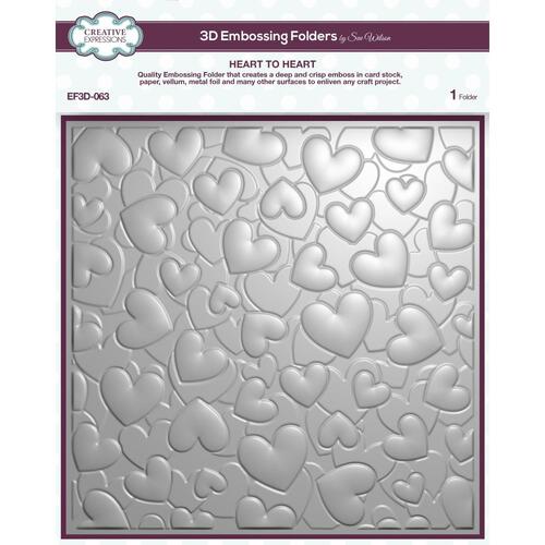 Creative Expressions Heart to Heart 3D Embossing Folder