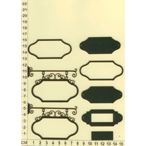Scrapmatts Chipboard Shapes Signboards 01   8pc