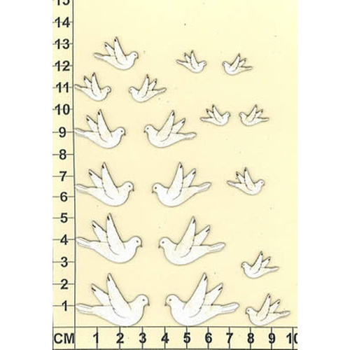 Scrapmatts Chipboard Shapes Birds 06    18pc