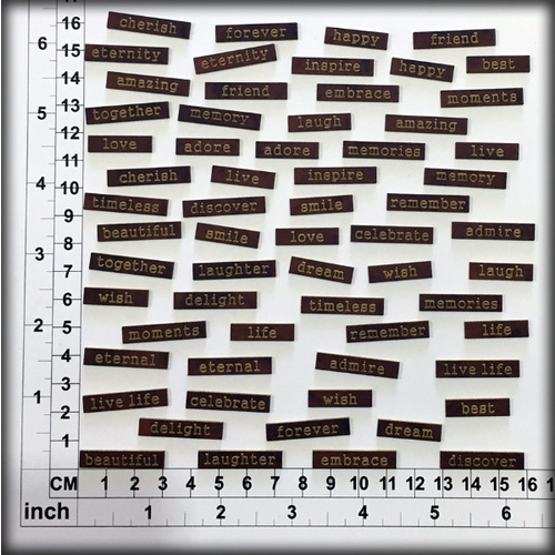 Scrapmatts Chipboard Words Scrapwords 22   63pc Leather Look