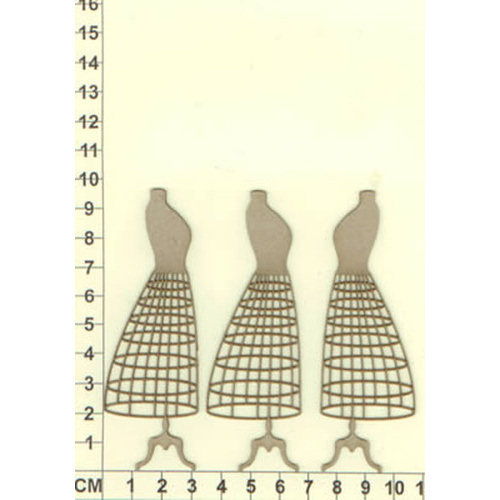 Scrapmatts Chipboard Shapes Dress Forms 05   3pc