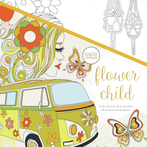 Kaisercolour Perfect Bound Colouring Book Flower Child