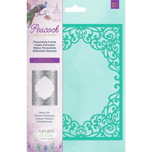 Nature's Garden Peacock Collection Flourishing Frame Die