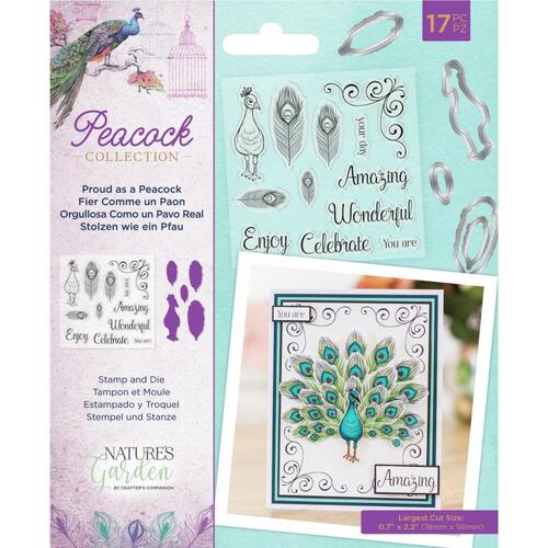 Nature's Garden Peacock Collection Proud as a Peacock Stamp & Die Set