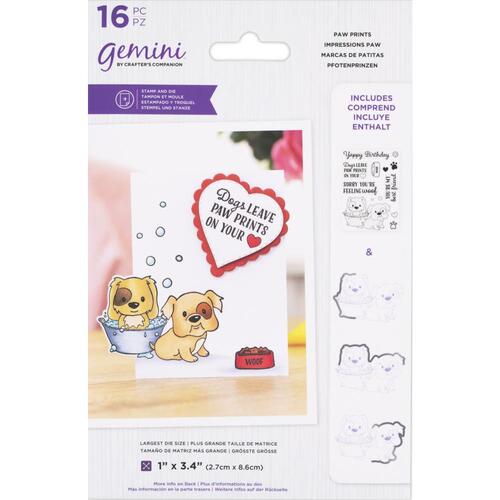 Gemini Over the Edge Stamp & Die Set Paw Prints