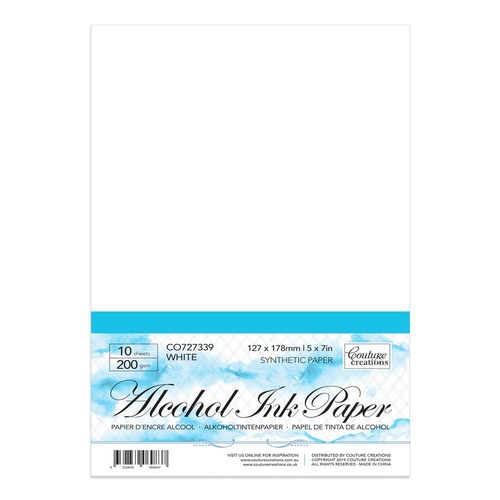 Couture Creations White 5x7" Synthetic Alcohol Ink Paper