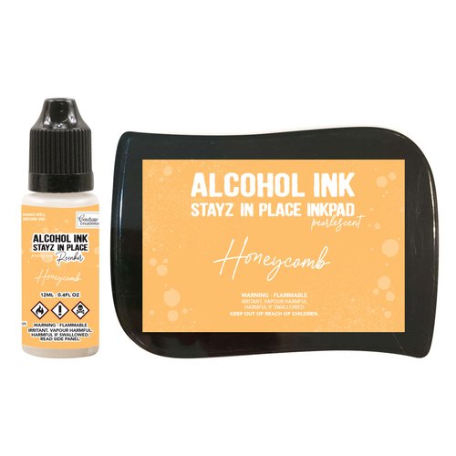 Couture Creations Honeycomb Pearlescent Stayz in Place Alcohol Ink Pad with 12ml reinker