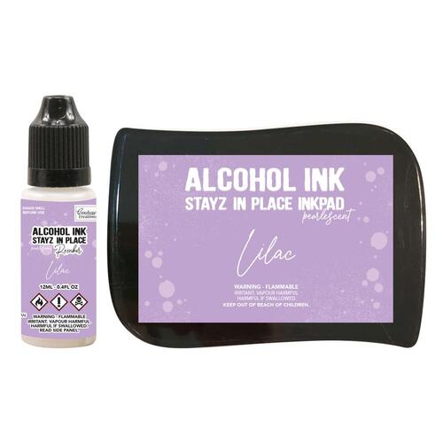 Couture Creations Lilac Pearlescent Stayz in Place Alcohol Ink Pad with 12ml Reinker
