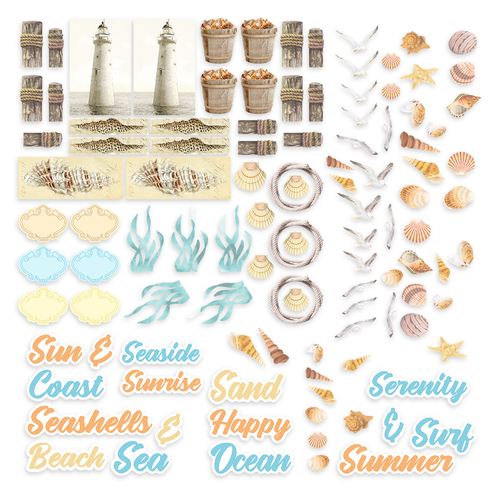 Couture Creations Seaside Girl Diecut Ephemera Set