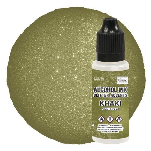 Couture Creations Khaki Glitter Accents Alcohol Ink