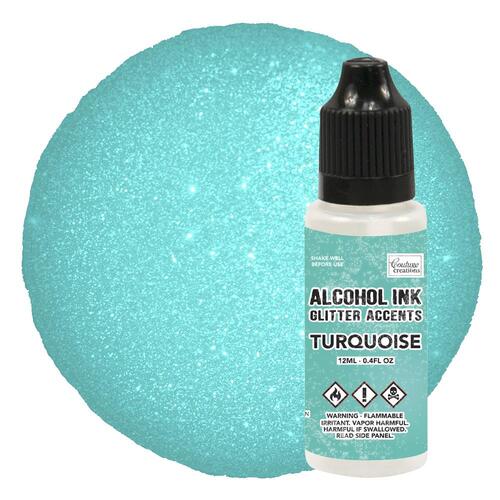 Couture Creations Turquoise Glitter Accents Alcohol Ink