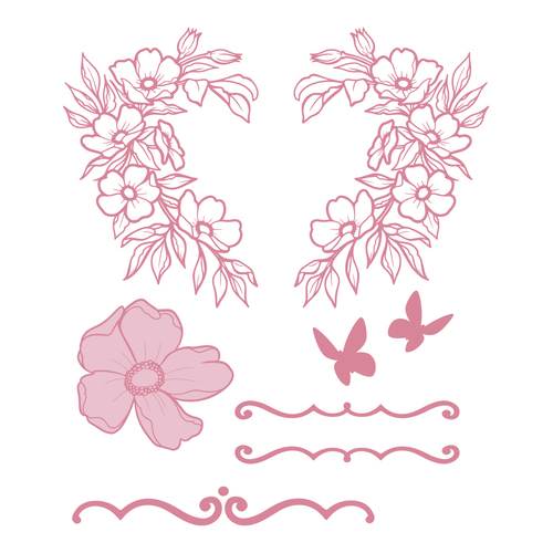 Couture Creations Wreathed Florals Stamp Set
