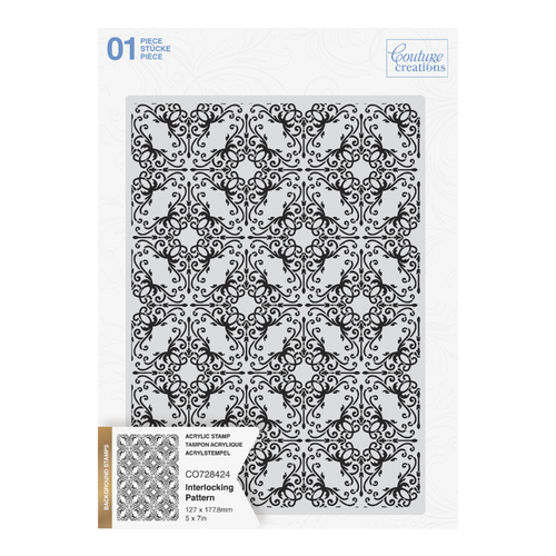 Couture Creations Interlocking Pattern Background Stamp