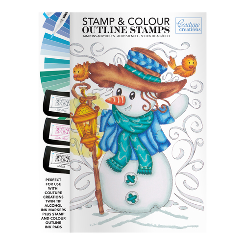 Couture Creations Rustic Snowman Stamp & Colour Outline Stamp