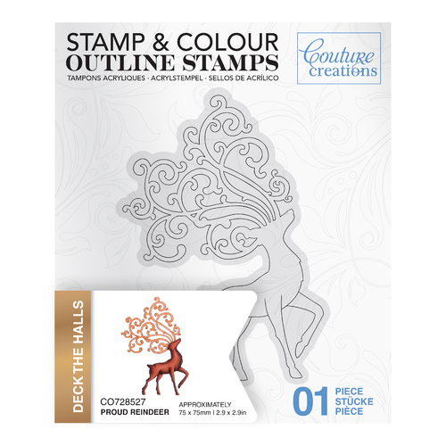 Couture Creations Proud Reindeer Outline Stamp