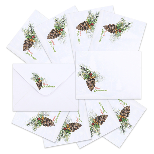 Couture Creations Pine Cone Mistletoe Christmas Envelopes