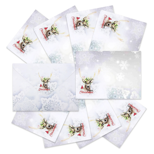 Couture Creations Snow Deer Christmas Envelopes